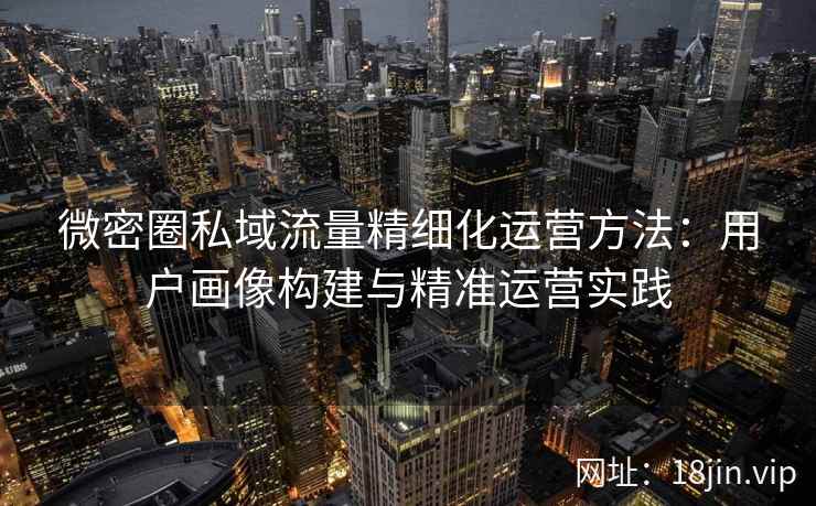 微密圈私域流量精细化运营方法：用户画像构建与精准运营实践