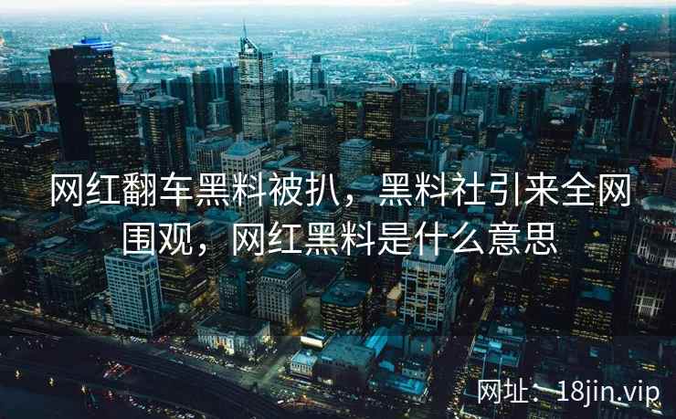 网红翻车黑料被扒，黑料社引来全网围观，网红黑料是什么意思