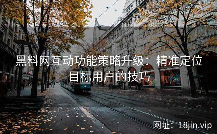 黑料网互动功能策略升级：精准定位目标用户的技巧