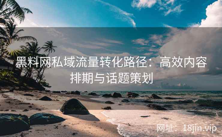 黑料网私域流量转化路径：高效内容排期与话题策划