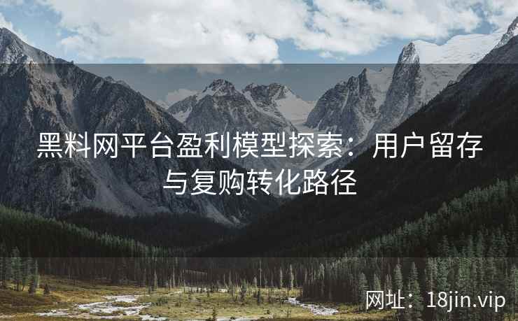 黑料网平台盈利模型探索：用户留存与复购转化路径