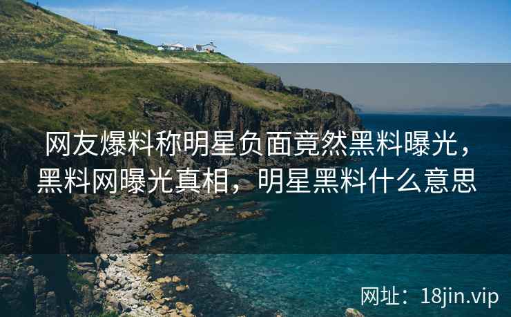 网友爆料称明星负面竟然黑料曝光，黑料网曝光真相，明星黑料什么意思