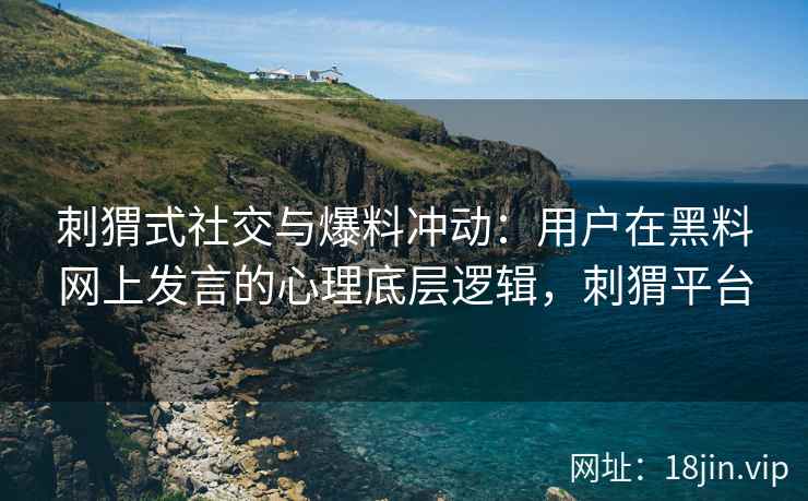 刺猬式社交与爆料冲动：用户在黑料网上发言的心理底层逻辑，刺猬平台