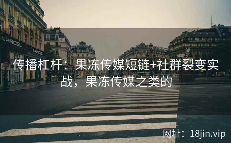 传播杠杆：果冻传媒短链+社群裂变实战，果冻传媒之类的