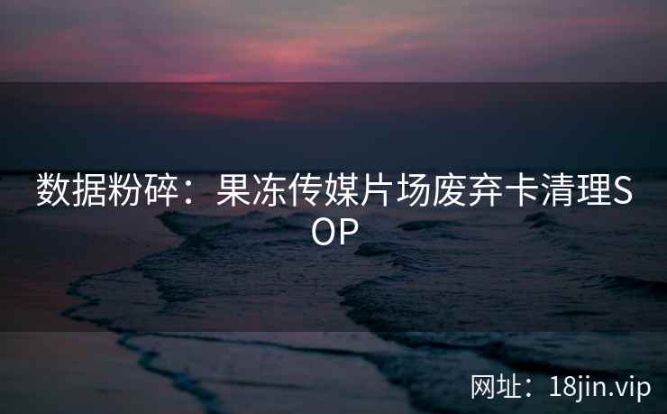 数据粉碎：果冻传媒片场废弃卡清理SOP