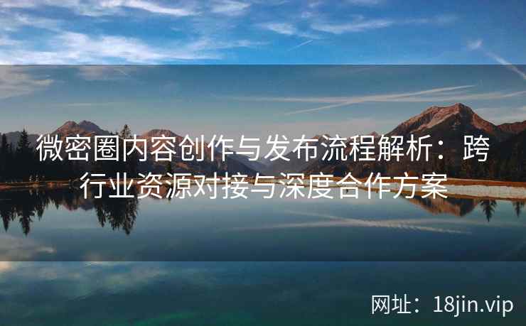 微密圈内容创作与发布流程解析：跨行业资源对接与深度合作方案