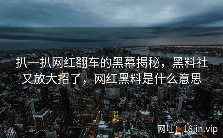 扒一扒网红翻车的黑幕揭秘,黑料社又放大招了,网红黑料是什么意思