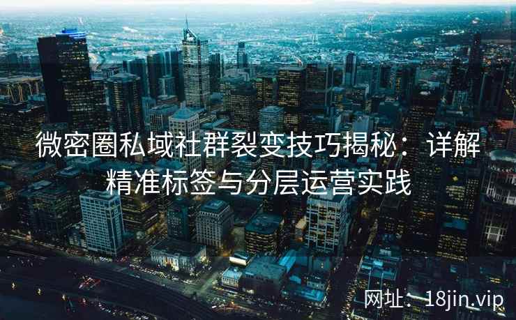 微密圈私域社群裂变技巧揭秘:详解精准标签与分层运营实践